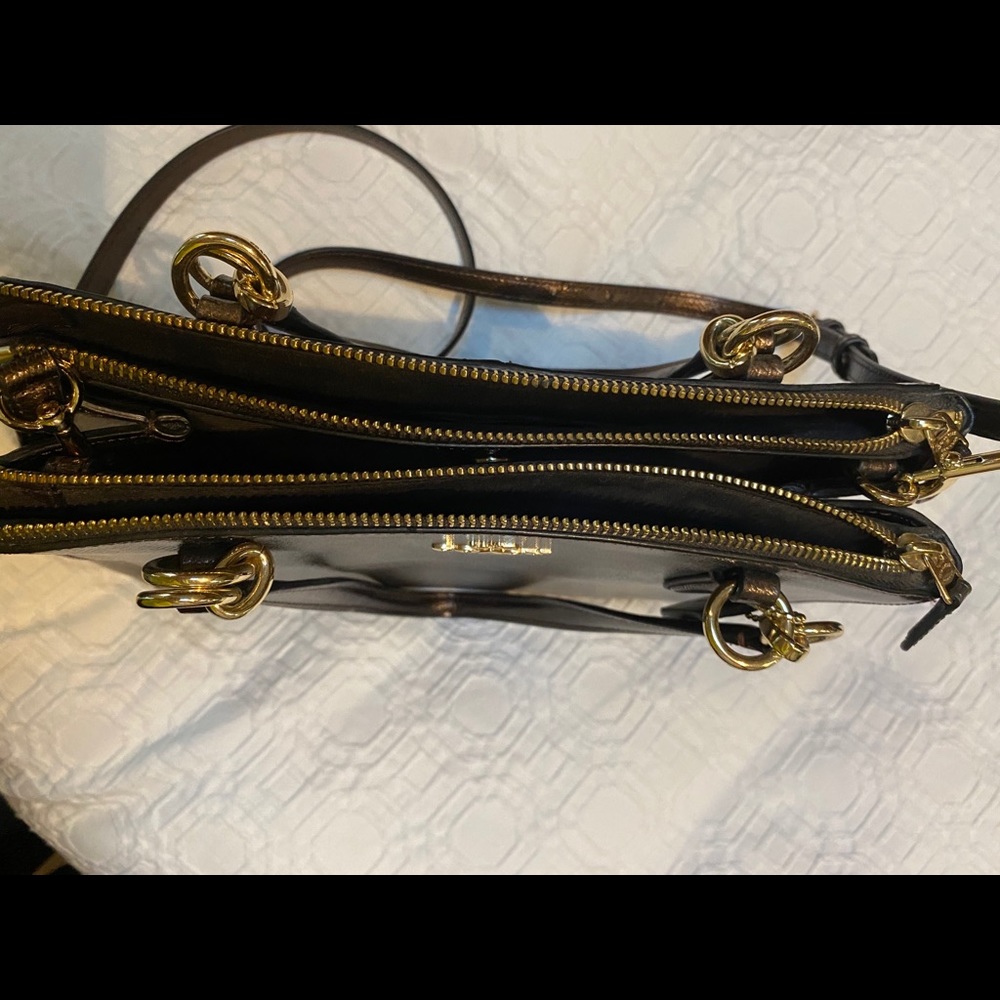 COACH Metallic Chocolate Brown Handbag - Picture 11 of 11